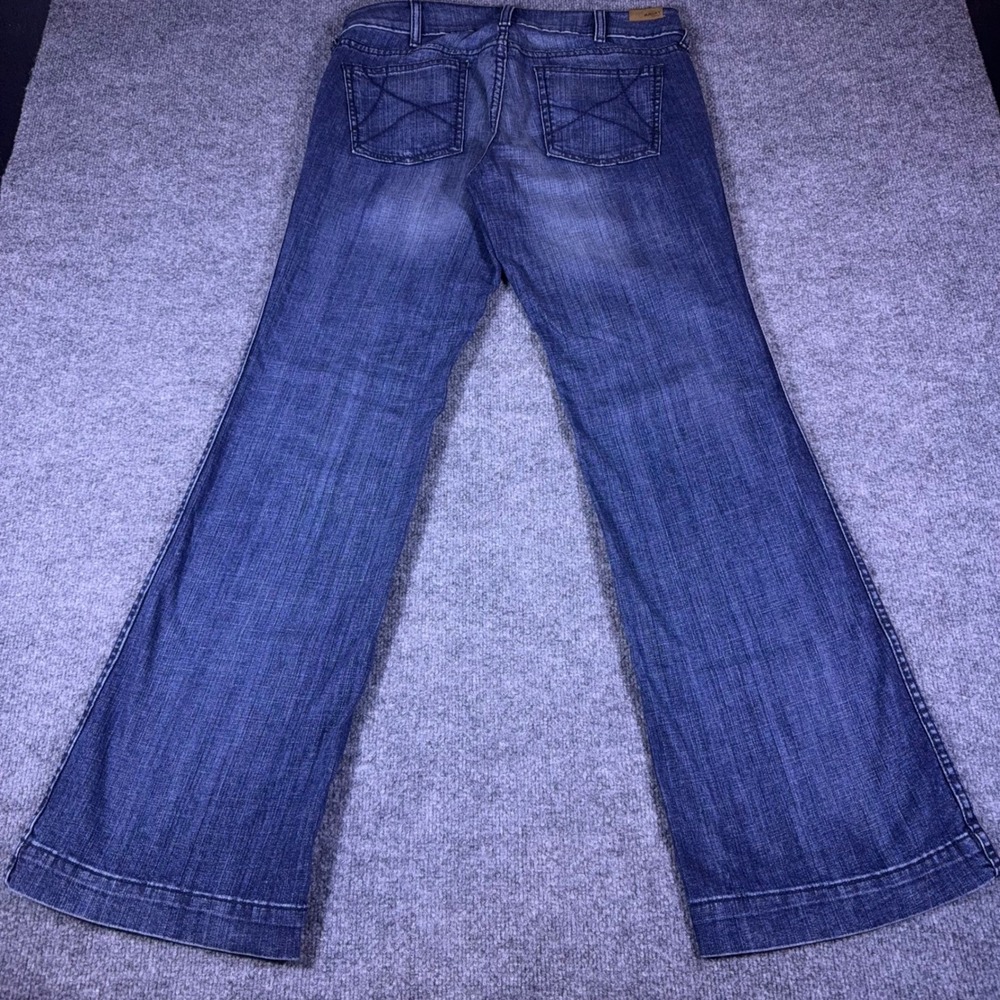 Ariat Denim Trouser Jeans Womens 31L Medium Wash Wide Leg Western Blue - Picture 3 of 12
